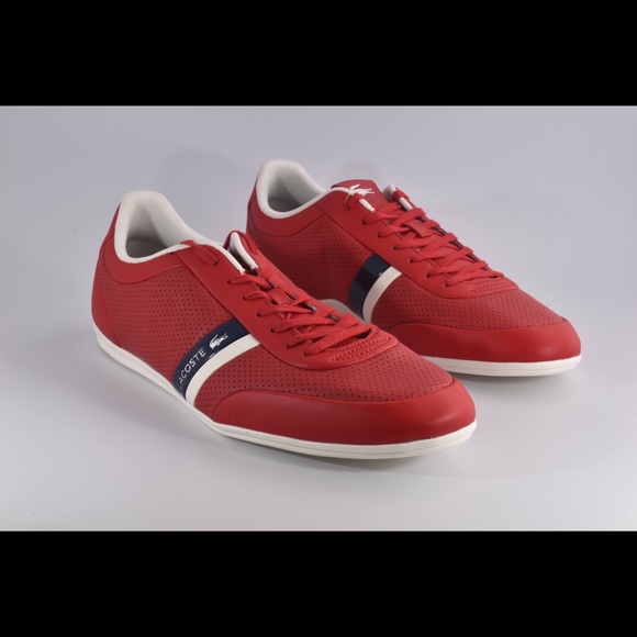 Lacoste Shoes | Lacoste Storda 0120 Men's Casual Leather Fashion | Color: Red | Size: 11 | Solomonfeder's Closet